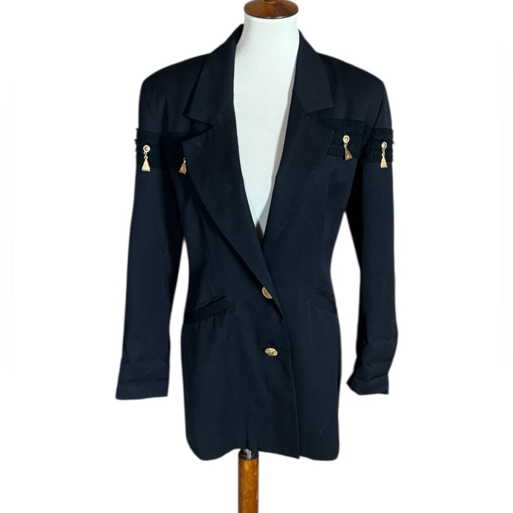 Vintage Hairston Roberson Ropa black blazer with gold embellishments